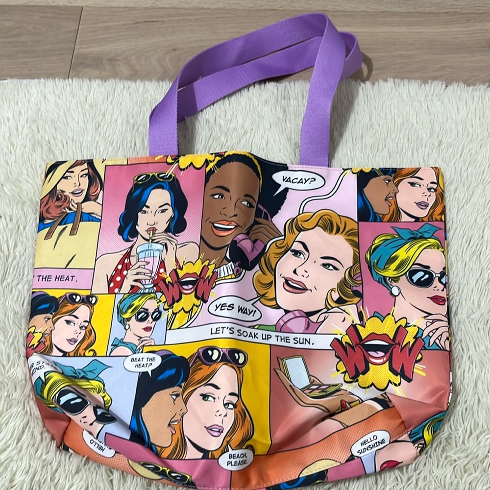 Estee Lauder Lavender Polka Dot Tote